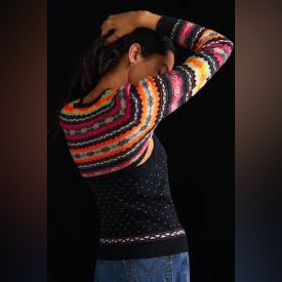 Anthropologie Maeve Abstract Sweater Shrug Set - Picture 2 of 6